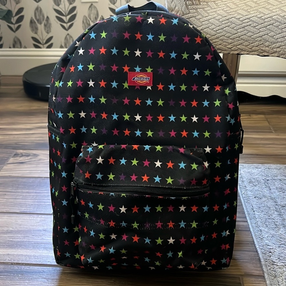 Dickies black with colorful stars full-size backpack
